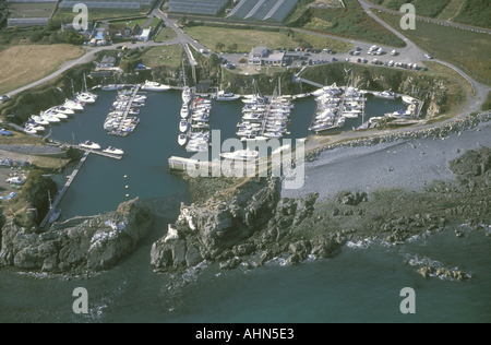 Luftaufnahme des Beaucette Marina, Guernsey, Channel islands Stockfoto