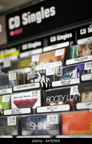 CD Singles Forsale HMV Oxford Street London Stockfoto