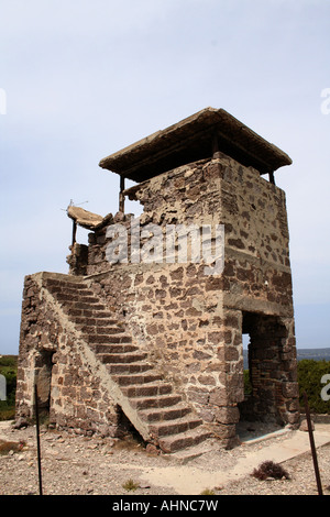 Alten Weltkrieg zwei militärischen Posten auf der Küste von St. Antioco Insel, in der Nähe von Calasetta, Sardinien, Italien Stockfoto