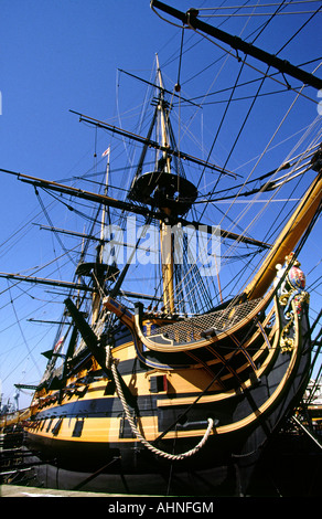 UK Hampshire Portsmouth HMS Victory Admiral Nelsons Flaggschiff von Marine Schlacht von Trafalgar Stockfoto