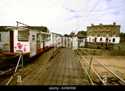 UK Hampshire Hythe Pier elektrische Eisenbahn Stockfoto