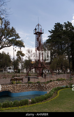 Modell des Eiffelturms im Parque Simon Bolivar, Sucre, Altiplano, Bolivien Stockfoto