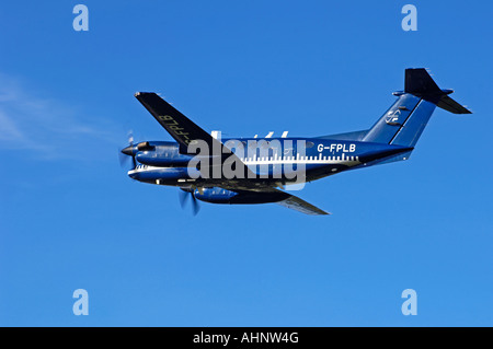 Flug Präzision Ltd Buche Super King Air B200 G-FPLB arbeiten am Flugplatz-Landebahn-Kalibrierung Stockfoto