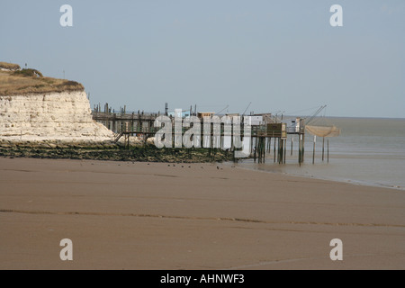 Fischerei Hütten Talmont Frankreich Stockfoto