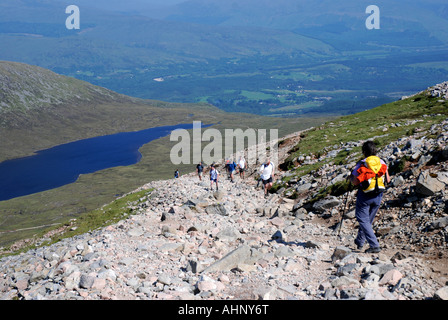 Wanderer auf Ben Nevis, Schottland Stockfoto