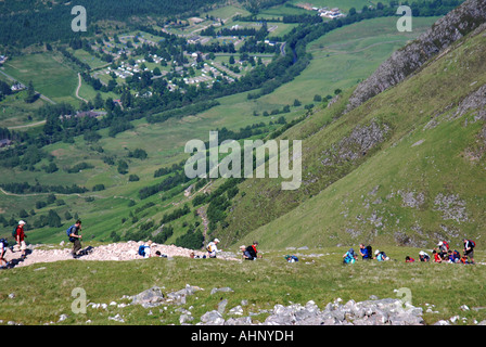 Wanderer auf Ben Nevis, Schottland Stockfoto