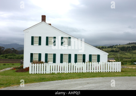 Historisches James Johnston Haus in Half Moon Bay Kalifornien. Manchmal auch als das Weiße Haus der Half Moon Bay bezeichnet. Stockfoto