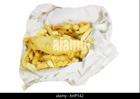 Traditionelle englische Fish &amp; Chips-Ausschnitt Stockfoto