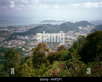 Malaysia-Penang erhöhte Ansicht von Penang Hill Stockfoto