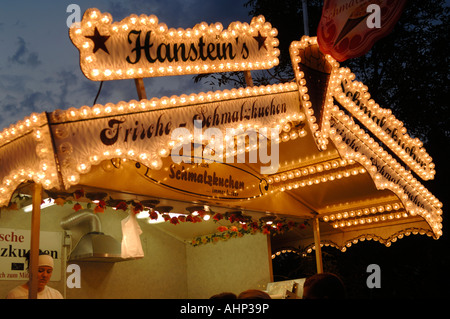 Details der Festplatz am Dorf Wieck bei Greifswald in Norddeutschland während des jährlichen Festivals der gaffer Stockfoto