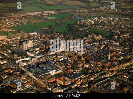 Blick über die Stadt Colchester Essex Luftbild Stockfoto