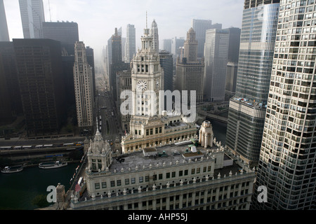 eine Ansicht South Michigan Avenue aus bis hohen Antenne Stockfoto