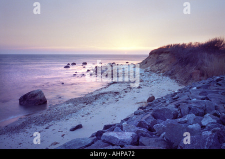 Block Island Rhode Island USA RI uns Strand mit Felsen und Meer Stockfoto