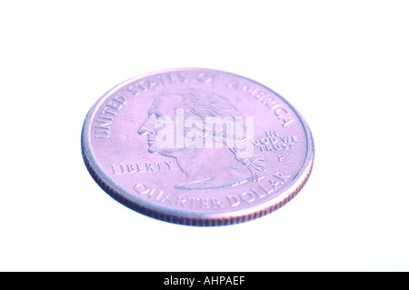 US-Quarter-Münze George Washington zeigt hautnah Stockfoto