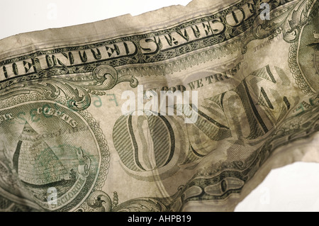 Ein-Dollar-Schein hinteren detail Stockfoto