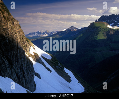 Ansicht des Glacier National Park von Logan Pass Montana Stockfoto