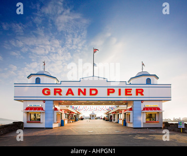 Grand Pier Eingang, Weston-Super-Mare, Somerset, England Stockfoto