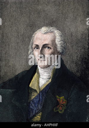 Benjamin Thompson, Graf von Rumford. Hand - farbige Holzschnitt Stockfoto