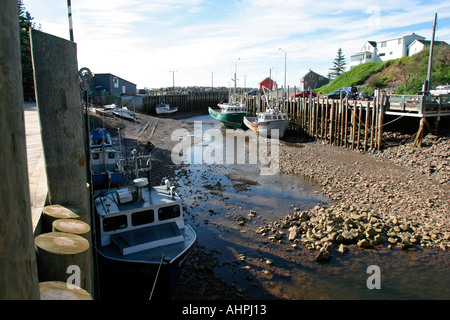 Wasser steigt im Hafen von Hallen auf der Bucht von Fundy Nova Scotia Kanada Stockfoto