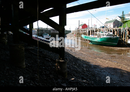 Wasser steigt im Hafen von Hallen auf der Bucht von Fundy Nova Scotia Kanada Stockfoto