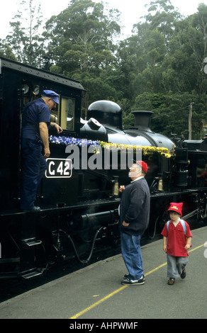 Puffing Billy Eisenbahn, Belgrave, Victoria, Australien Stockfoto