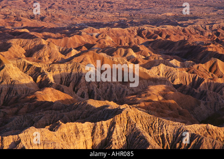 Borrego Badlands bei Sonnenuntergang von Schriftarten Punkt Anza Borrego Desert State Park California Stockfoto