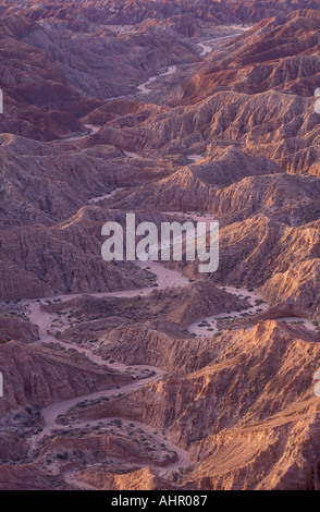 Borrego Badlands bei Sonnenaufgang von Schriftarten Punkt Anza Borrego Desert State Park California Stockfoto