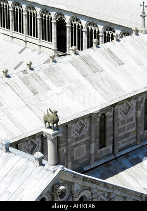 Eine abstrakte Sicht von der Spitze des Campo Santo Stockfoto