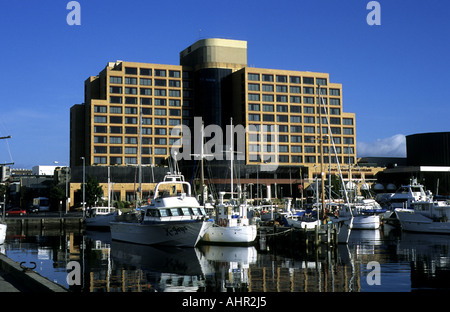 Victoria Dock und Hotel Grand Chancellor, Hobart, Tasmanien, Australien Stockfoto