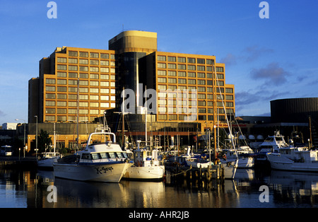 Victoria Dock und Hotel Grand Chancellor, Hobart, Tasmanien, Australien Stockfoto