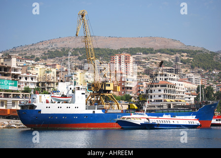 Hafen von Saranda, Saranda, Vlorë County, Albanien Stockfoto