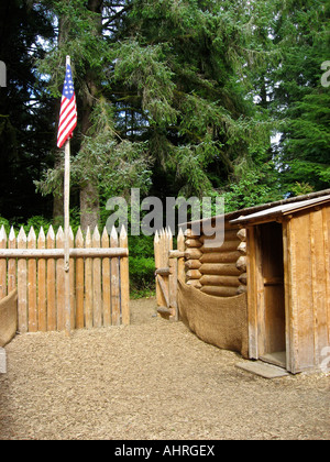 Fort Clatsop Replik von Lewis Clark s Winter Feldlager 1805 1806 Astoria Oregon Stockfoto