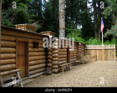 Fort Clatsop Replik von Lewis Clark s Winter Feldlager 1805 1806 Astoria Oregon Stockfoto