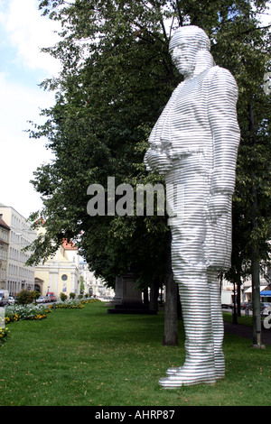 Bayern München Promenadeplatz Montgelas Aluminium Statue von Graf von Montgelas Stockfoto