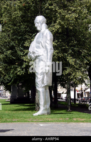 Bayern München Promenadeplatz Montgelas Aluminium Statue von Graf von Montgelas Stockfoto