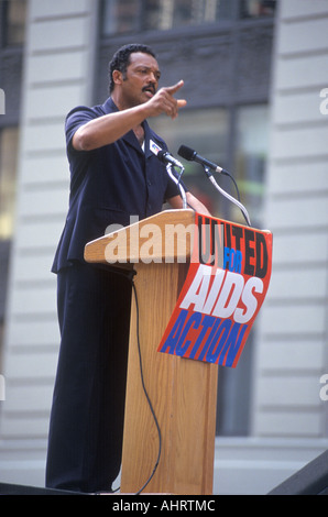 Jessie Jackson anlässlich AIDS Rallye New York City New York Stockfoto