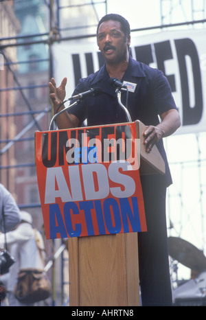 Jessie Jackson anlässlich AIDS Rallye New York City New York Stockfoto