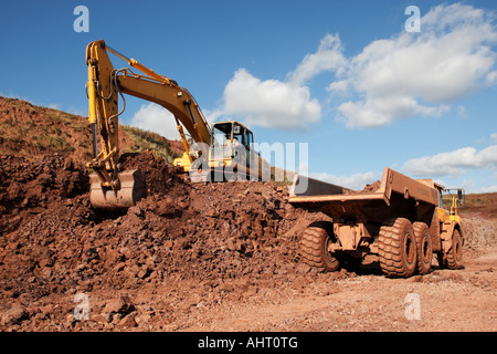 Gewinnung von Etrurien Mergelton bei einem Steinbruch in Staffordshire England uk Stockfoto