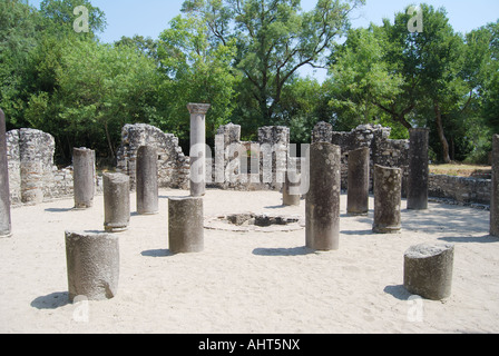 Das Gymnasium, Nationalpark Butrint, griechische archäologische Stätte, Butrint, Grafschaft von Vlora, Albanien Stockfoto