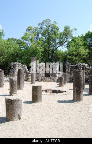 Das Gymnasium, Nationalpark Butrint, griechische archäologische Stätte, Butrint, Grafschaft von Vlora, Albanien Stockfoto