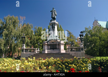 Statue von Adam Mickiewicz in Warschau, Polen Stockfoto