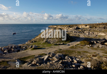 Stillgelegte Steinbrüche auf der Ostseite von der Isle of Portland in Dorset England UK Stockfoto