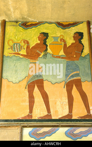 Palast von Knossos auf Kreta ist dies ein Fresko in den Palast von Knossos Stockfoto