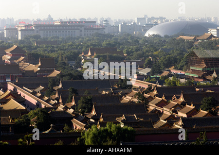 Das National Grand Theatre in der Nähe der verbotenen Stadt in Peking, China. 16. Oktober 2007 Stockfoto