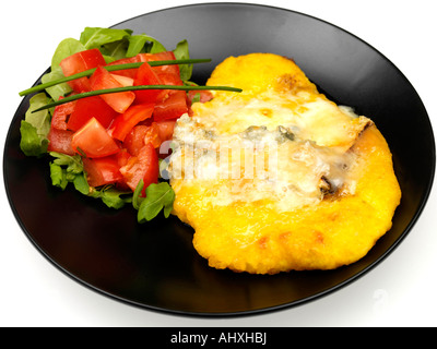 Polenta mit Blauschimmelkäse Stockfoto