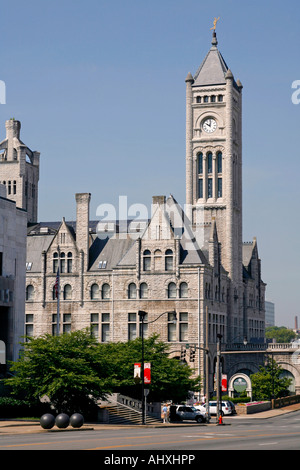 Das alte Union Bahnhofsgebäude am Broadway, Nashville, Tennessee, USA Stockfoto