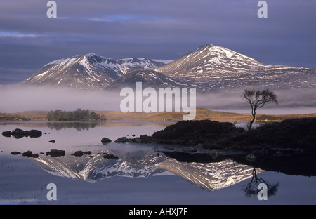 Black Mount auf Rannoch Moor, Schottland im Winter Stockfoto