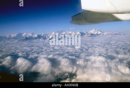 Bhutan Antenne Berge Blick des westlichen Himalaya von Druk Air Flugzeug Stockfoto