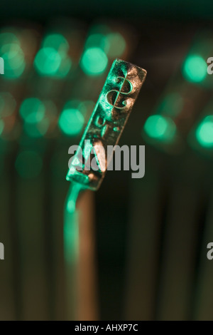 Nahaufnahme der Schreibmaschine Druckplatte Stockfoto