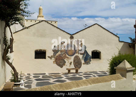 dh Museo Etnografico Tanit SAN BARTOLOME LANZAROTE Wandbild an Wand in Kultur Museum Haus Terrasse Stockfoto